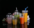 100PCS Plastic Cups With Dome Lids for Iced Cold Drink Coffee Tea Smoothies Sodas Water Party Disposable Tableware dessert cups