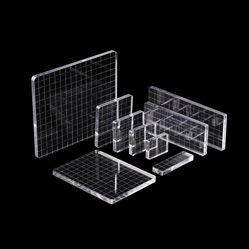 9 Sizes Clear Acrylic Stamp Block for DIY Crafts Card Making Decorations Scrapbooking Handmakes Use with Acrylic Stamps Tools