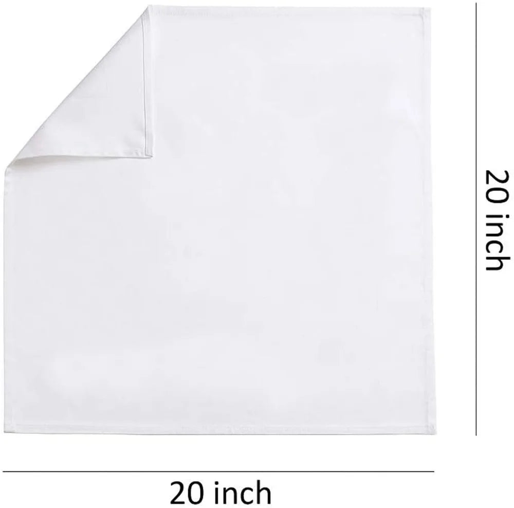 12PC  45x45cm RESTAURANT DINNER CLOTH LINEN WHITE 45x45cm PREMIUM HOTEL NEW NAPKINS