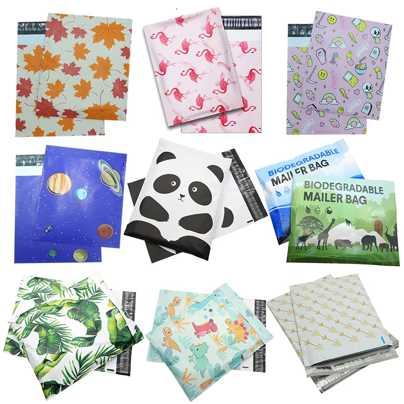 10PCS 10x13'' 26x33cm Printed Poly Mailer Packaging Envelopes with Self Seal Courier Storage Bags Mailing bags Packaging Bags