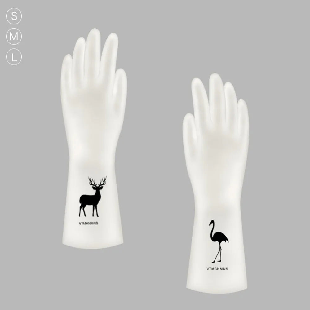 Female waterproof rubber latex dishwashing gloves kitchen durable cleaning housework chores dishwashing tools
