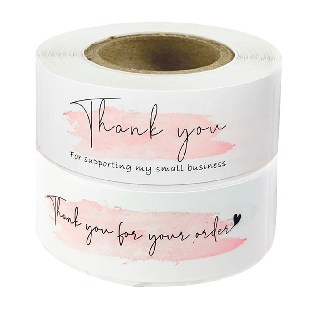120Pcs/roll Thank You For Your Order Stickers Pink Labels For Envelope Sealing For Small Business Decor Sticker Stationery
