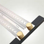 Precision Marking T-Rule, Stainless Steel T Type Hole Ruler Scribing Gauge Marking Measuring Tool Woodwork  200mm/300mm/400mm