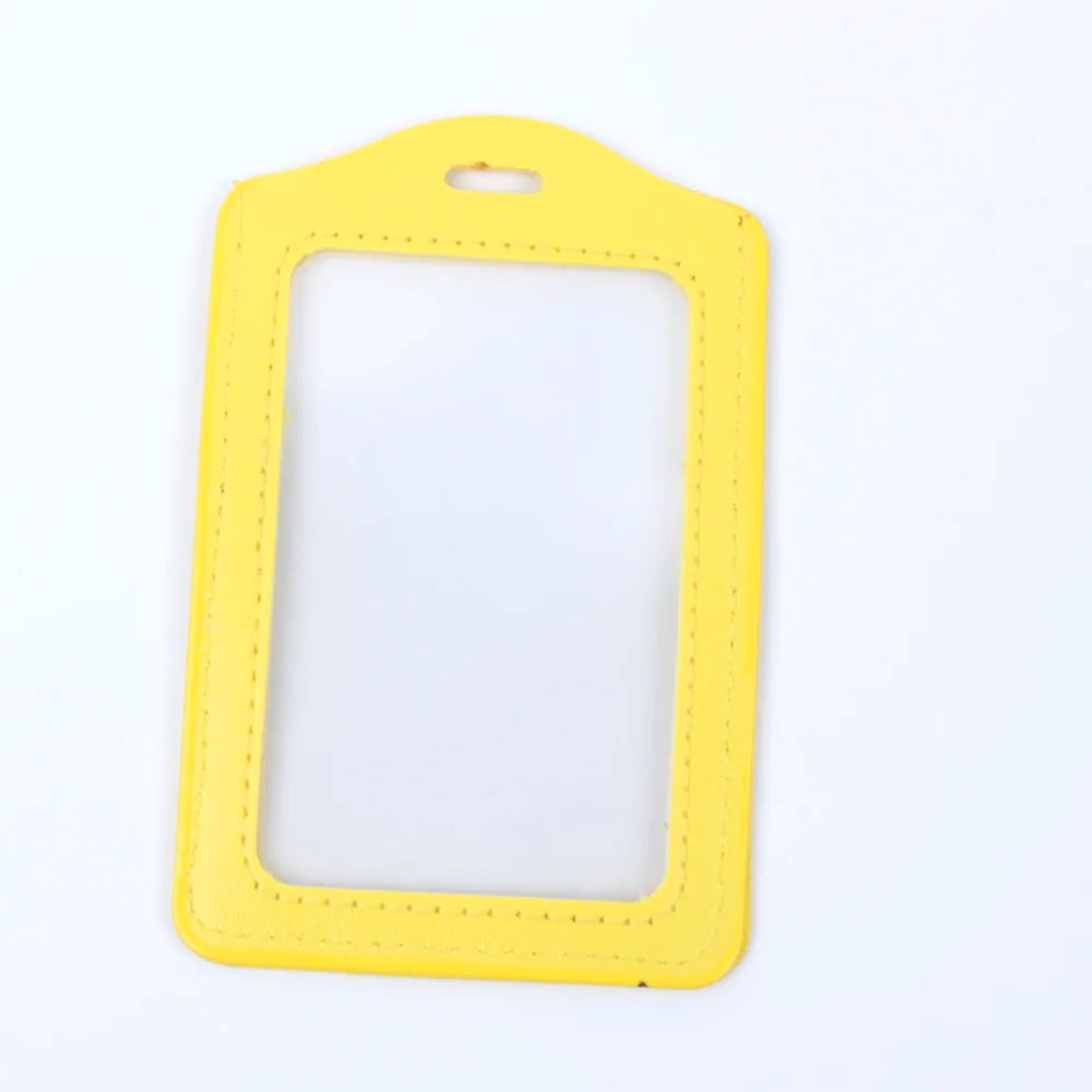 Pu Leather Card Holders Id Badge Case Clear And Color Border Lanyard Holes Bank Credit Id Badge Holders Accessories Wholesales