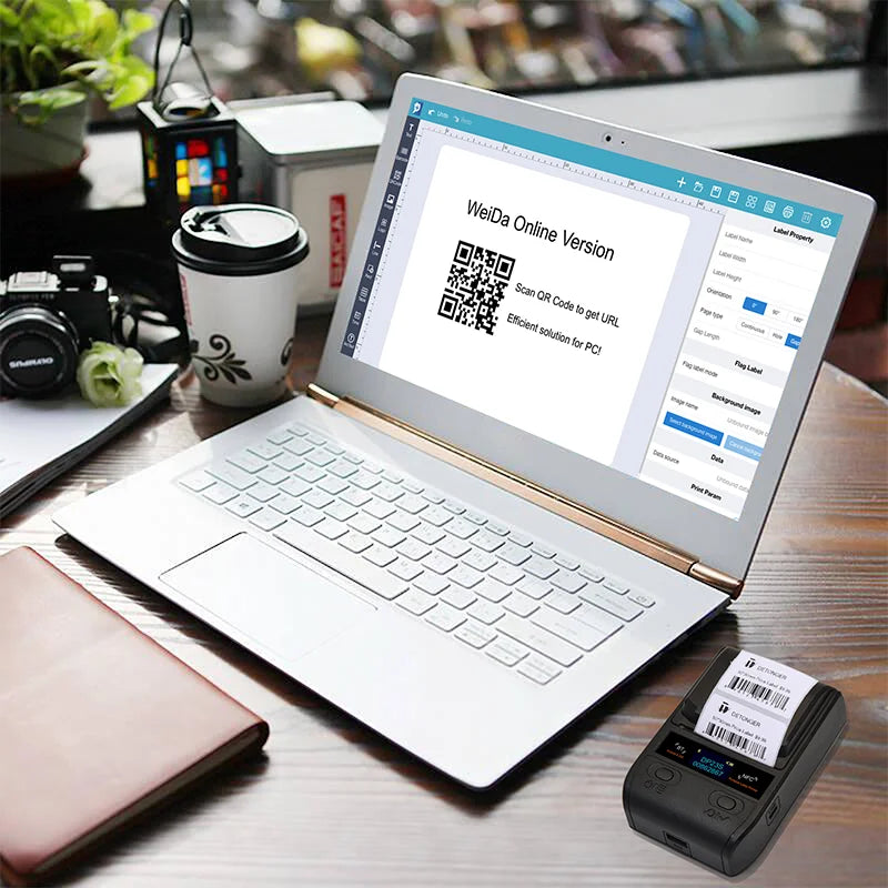 DETONGER DP23S Barcode QR Code Clothes Jewelry Price Tag Printer Android iOS Bluetooth Connection PC Printer