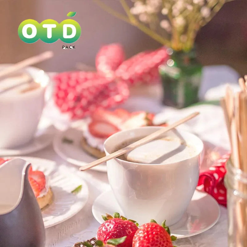 Individually Paper Wrapped Wooden Coffee Stirrers Disposable Wood Sticks for Coffee/Tea/Hot Beverage/Hot Chocolate/Cold Drinks