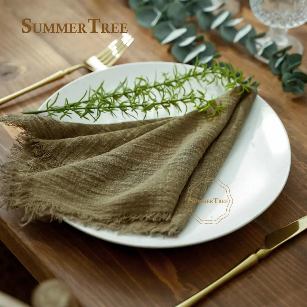 Napkin Cotton Gauze 42x42cm Retro Cheesecloth Rustic Table Decoration Muslin Tea Towel Cloth Napkins Wedding Supplies