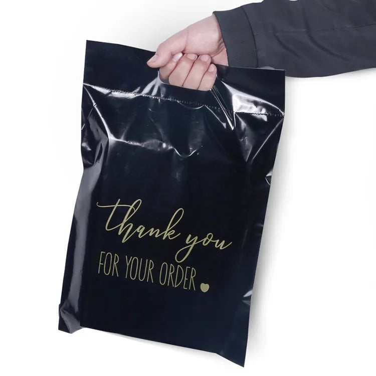 50PCS Thank You Pink Poly Mailer Adhesive Envelopes Bag DIY Logo T-shirt Underwear Dress Leggings Toys Shipping Portable Pouches