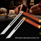 0-22/0-27cm Sliding Angle Ruler T Bevel Hardwood Handle Rotatable Engineer Ruler Plastic Handle Wooden Marking Gauge Protractor