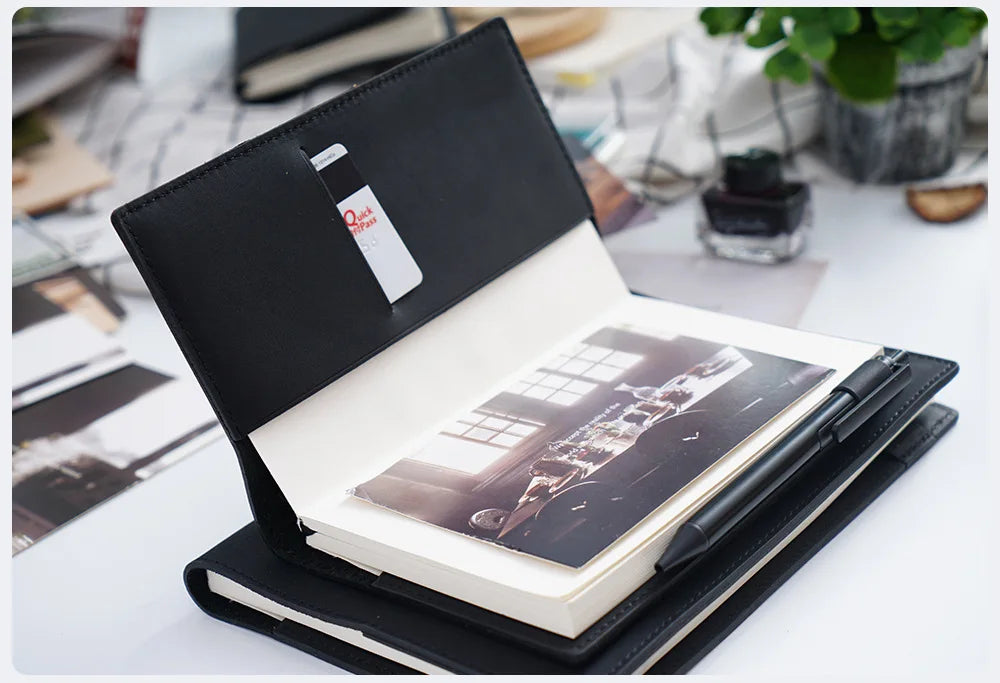 100% Genuine Leather Cover A5A6B6 Sketchbook Planner with Grid Blank Insert Retro Notebooks and Journals Diary Cover Stationery