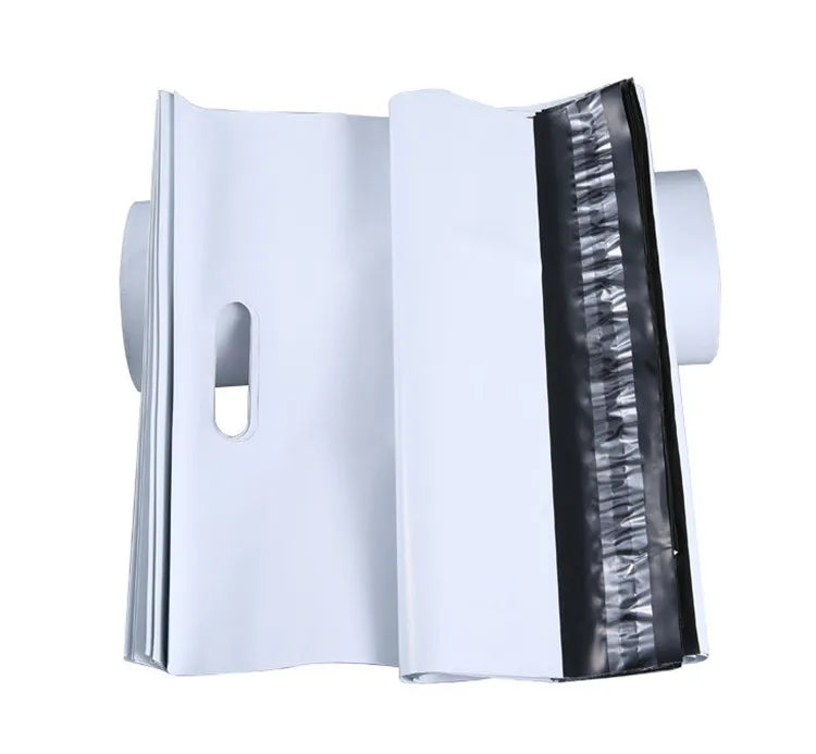 50PCS Portable White Express Courier Tote Bag DIY Logo Plastic Self-Sealing Adhesive Poly Envelope T-shirt Gift Mailing Pouches
