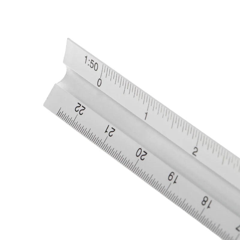 2020 New 30cm Aluminium Metal Triangle Scale Architect Engineer Technical Ruler
