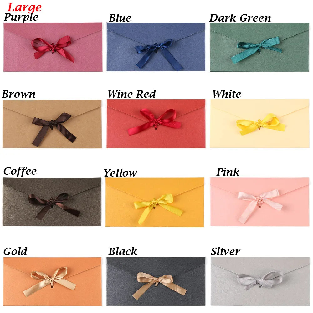 Beautiful Classic Retro Multicolor tie Pearl paper envelopes on Kraft for wedding invitation gift envelope  Greeting Card Bag