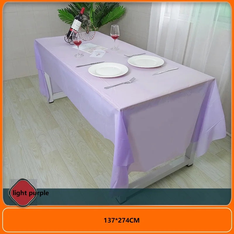 1pc 137*274cm Birthday Party Blue Pink Plastic Table Cover Girl Shower Party Supplies Disposable Table Cloth Wedding Decorations