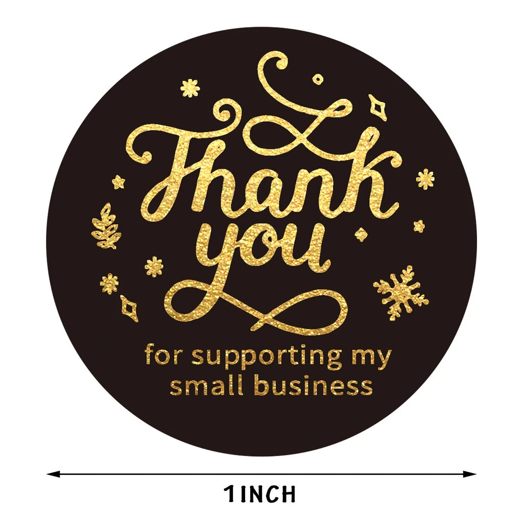 100-500pcs Laser Thank You Stickers for Small Business Holographic Silver Adhesive Labels for Bags Boxes Envelope Mail GIft