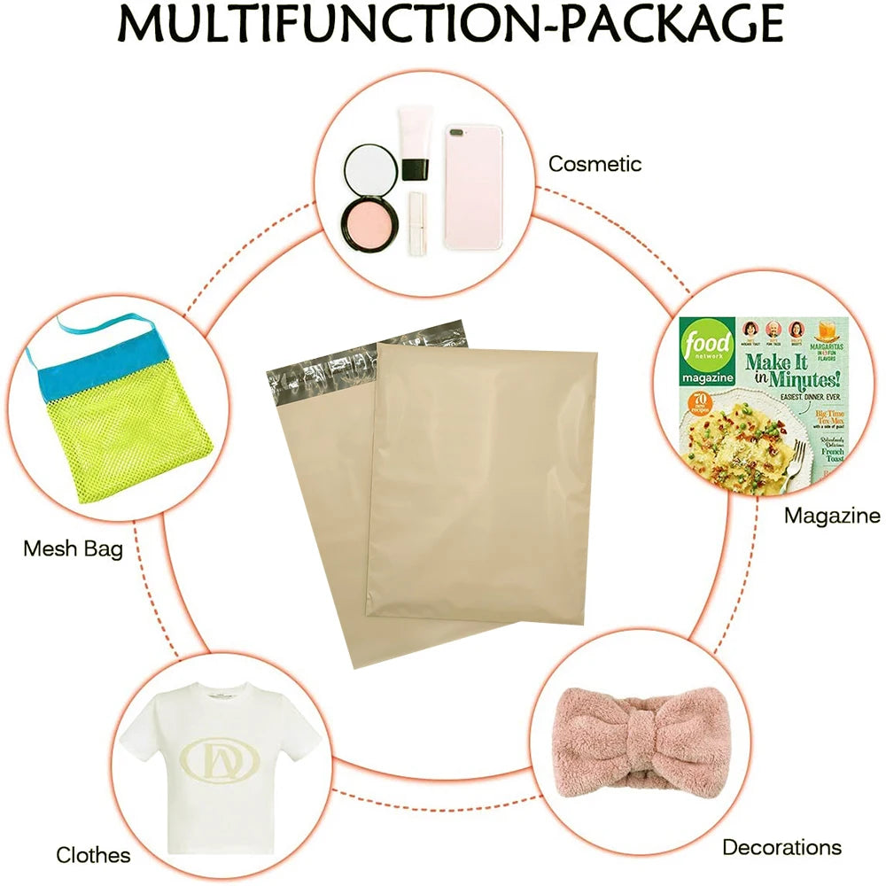 10pcs Light Pink Poly Mailer Self Adhesive Post Mailing Package Mailer Glue Seal Postal Bag Gift Bags Courier Storage Bags