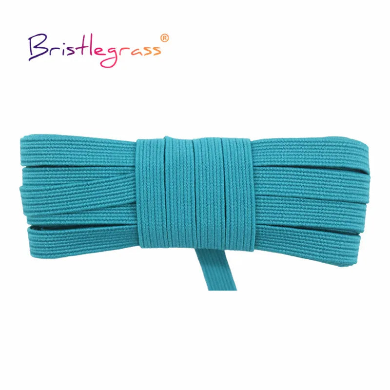 BRISTLEGRASS 2 5 10 Yard Flat Skinny Elastic Cord 1/4" 6mm Latex Rubber Bands Stretch String Notebook Ear Loop Dress Sewing Trim