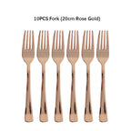 Rose Gold Disposable Knife Fork Spoon Cutlery Set Disposable Tableware Birthday Party Decorations Wedding Baby Shower Supplies
