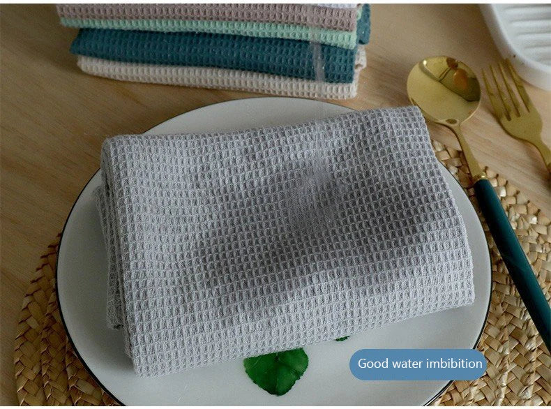 Ultra Soft Absorbent Tea Towel,Waffle Weave Cotton Dish Rags,45x65cm Large Kitchen Dinner Plate Hand Towel,Cloth Napkins