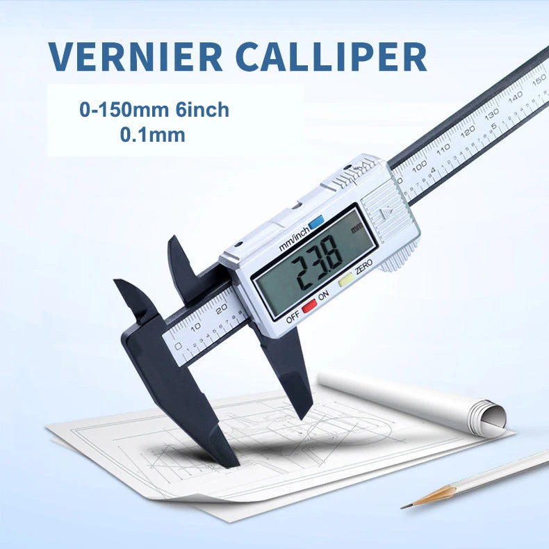 0-150MM 6inch Pure Plastic Vernier Caliper with Dial Plastic Dial Caliper Gauge Digital Caliper Micrometer Thickness Gauge
