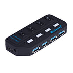 USB 3.0 HUB Multi USB Splitter 4/7 Port Expander High Speed USB 3.0 Hab with Power Adapter USB 3.0 Hub with Switch for Laptop PC