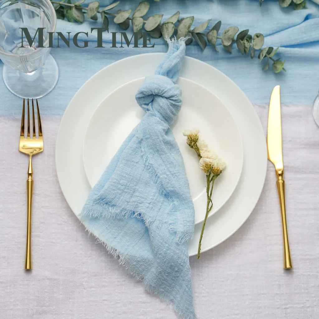 Napkin Cotton Cloth 41*41cm Rustic Gauze Hanky Tea Towel Dining Place Mats Wedding Supplies Linen Home Table Decor