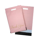 50PCS Thank You Pink Poly Mailer Adhesive Envelopes Bag DIY Logo T-shirt Underwear Dress Leggings Toys Shipping Portable Pouches