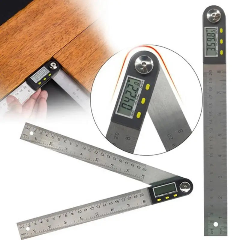 0-200/300mm Digital Angle Finder Meter 0-360 Degree Stainless Steel LCD Protractor Goniometer Ruler