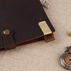 Metal Leather Pen Holder Brass and Stainless Steel Pencil Clip for Genuine Leather Notebook Journal Diary