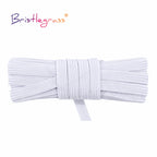 BRISTLEGRASS 2 5 10 Yard Flat Skinny Elastic Cord 1/4" 6mm Latex Rubber Bands Stretch String Notebook Ear Loop Dress Sewing Trim