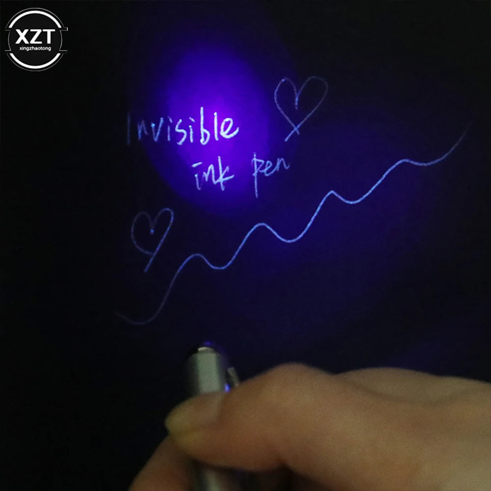 Invisible Ink Pen With UV Light Hidden Handwriting Novelty Ballpoint Pens Office School Supplies Magic Secret Ballpoint Pen