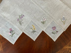 Varieties Flower,  Garden Embroidered Linen Look Floral Napkins, Placemats, Table Napkin, Hotel, Airbnb, Gift Restaurant