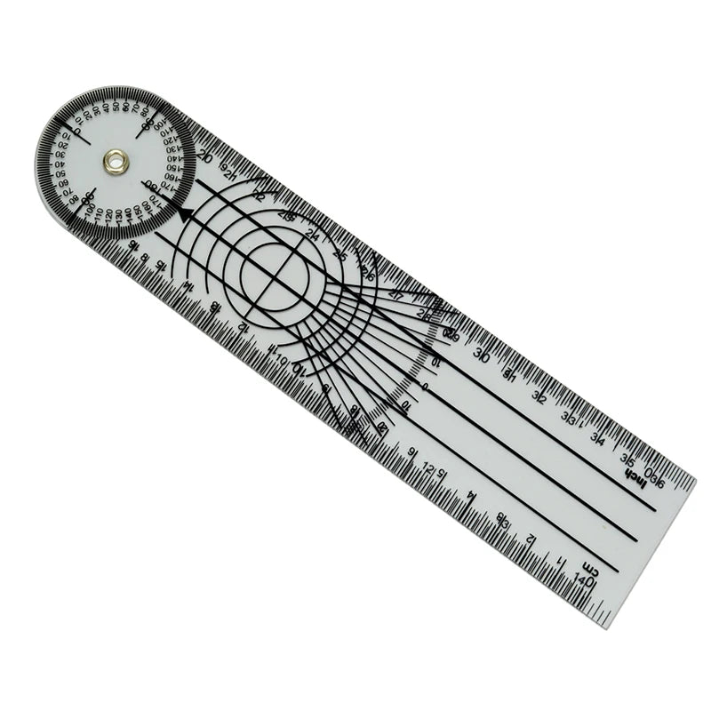 2 in 1 Pain Goniometer Spinal Goniometer Ruler Motion Tester Pain Rating Scale 360 Professional Medical Protractor Angle Ruler
