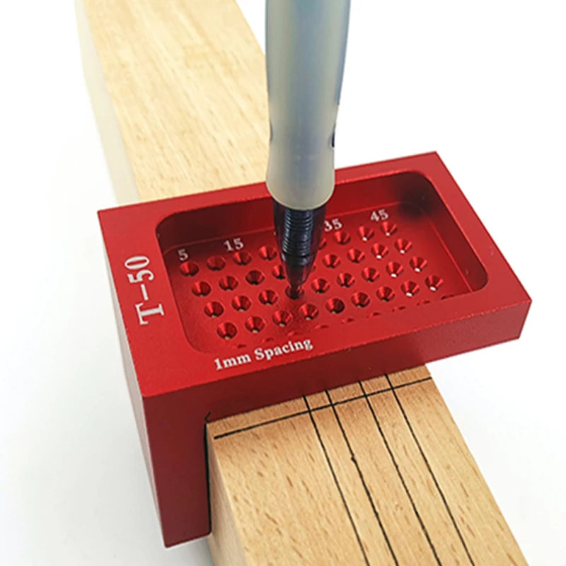 TS-3 Square Hole ruler Woodworking T-type Scribe Mark Measurement Tool Aluminum Alloy Precision Cross-calibration Ruler