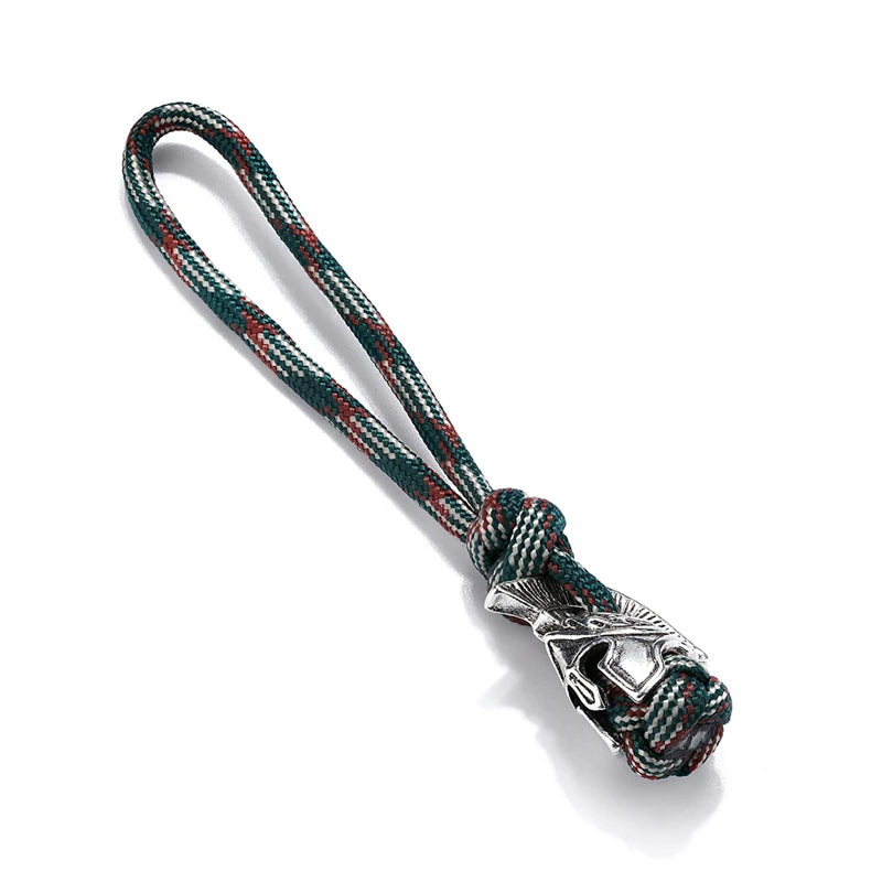 Supretu Men Vikings Lanyard Keychain Spartan Warrior Accessories Woven Rope Knife Car Keyring Handmade Bag Pendant Jewelery Gift