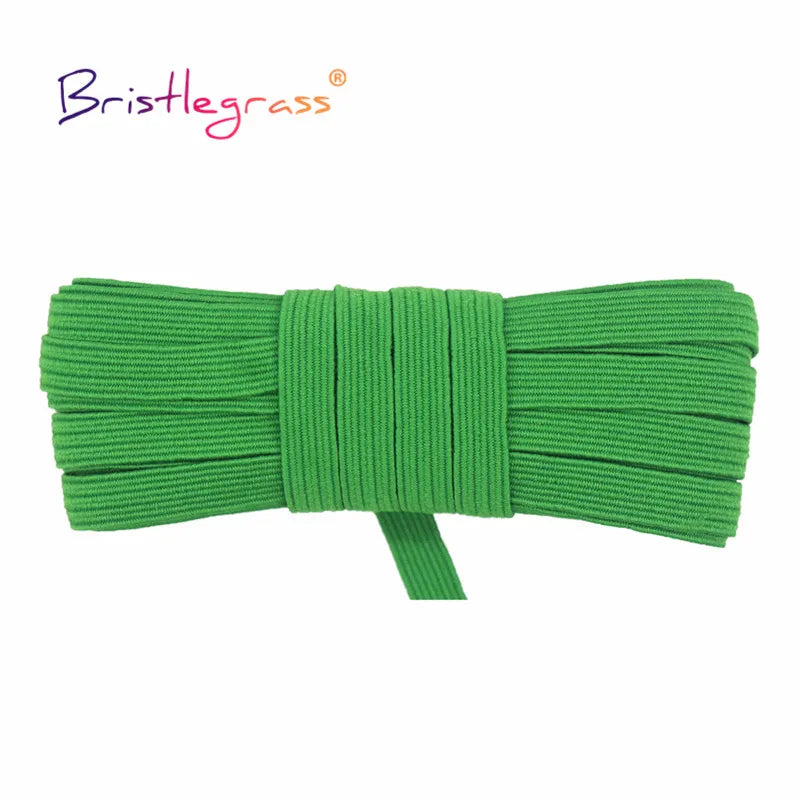 BRISTLEGRASS 2 5 10 Yard Flat Skinny Elastic Cord 1/4" 6mm Latex Rubber Bands Stretch String Notebook Ear Loop Dress Sewing Trim