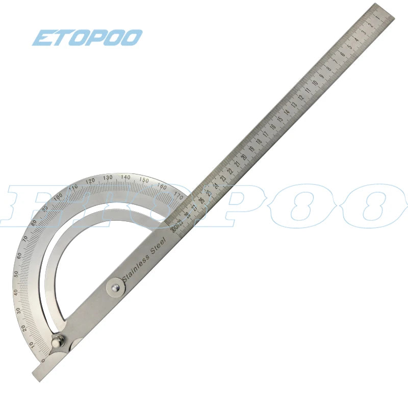 0-180 degree 300mm 12inch steel Protractor steel  30cm goniometer Round Head Stainless Steel General Tool 15cm steel angle ruler