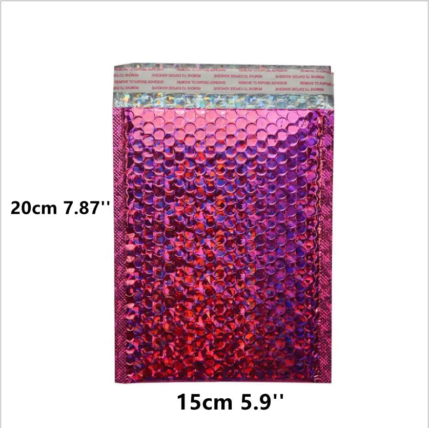 50pcs Rose Gold Poly Bubble Mailer Envelopes Aluminum Foil Padded Envelopes Self Seal Bubble Shipping Mailer Bags