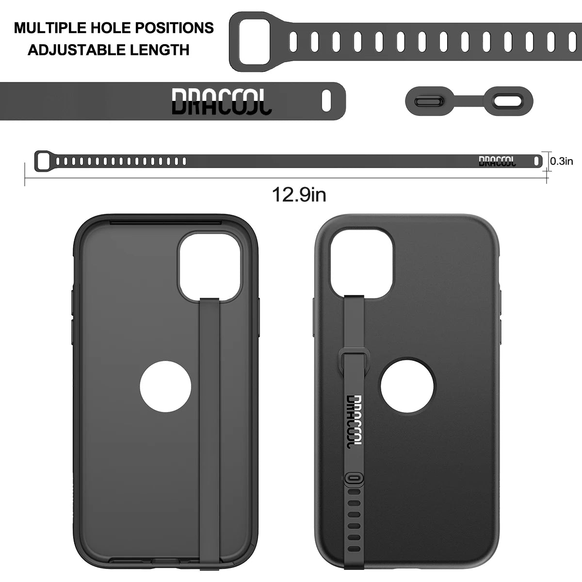 2pcs Soft TPU clear Wristband Hand Band silicone Grip Phone Hand Finger Ring Holder Strap Ropes For Samsung For iPhone kickstand