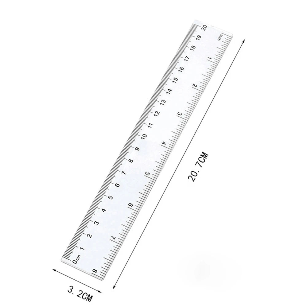 Transparent Plastic Ruler 6/8/12 Inch Standard/metric Rulers Straight Ruler Measuring Drawing For Student School Office Supplies