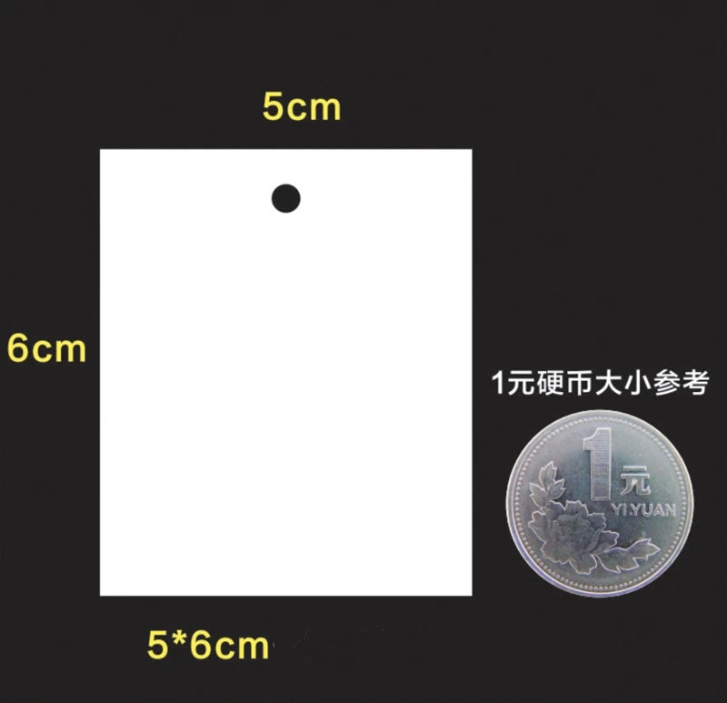 50pcs 5x5/6x9/3x4cm White Blank Paper Marking Blank Price Tags  For Diy Jewelry Display Necklace Cards Hang Favor Label Tag