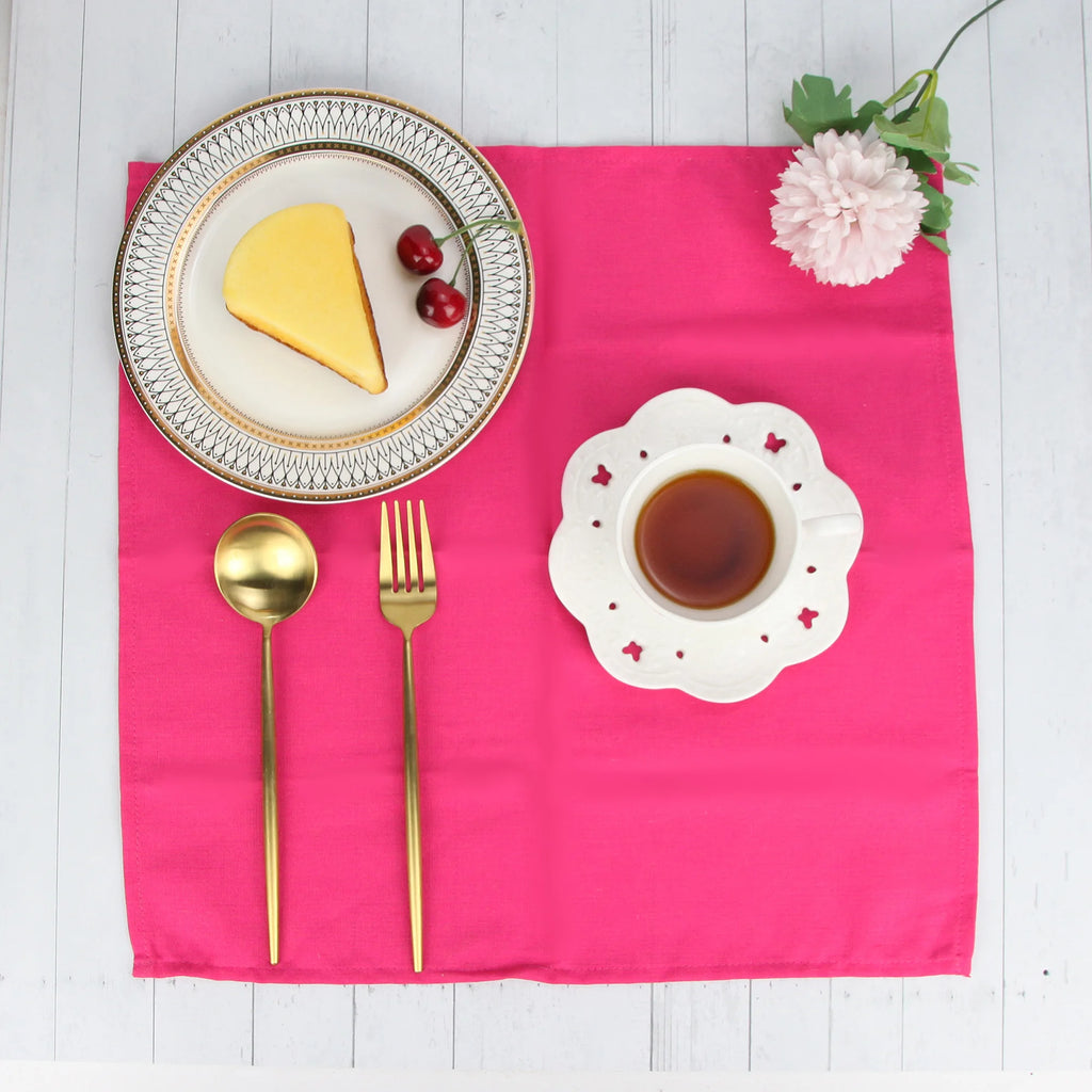 Set of 12 PCS 40x40cm Cotton Linen Blended Cloth Napkins Placemats Soft Dining Table Tea Towels For Home & Events Use