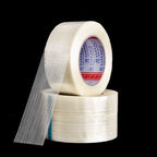 25m/50m Strong Glass Fiber Tape Transparent Striped Single Side No Trace Adhesive Tape Industrial Strapping Packaging Fixed Seal