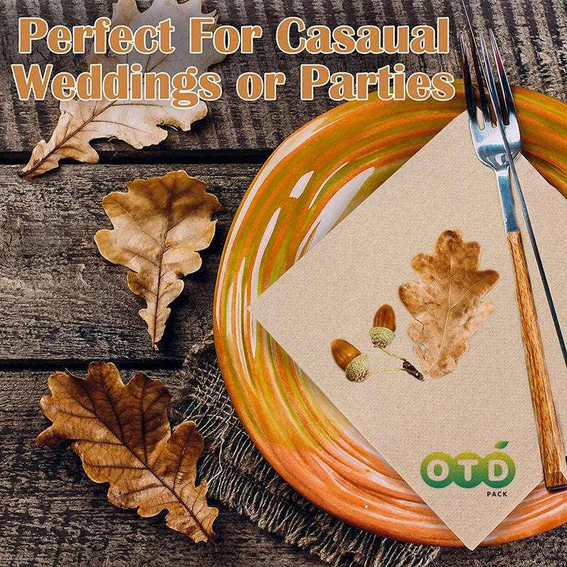 100% Compostable and Eco-friendly Paper Dinner Napkins Perfect for Everyday Dinning,Beverages or Cocktail Disposable
