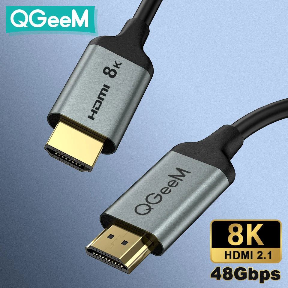 QGeeM 8K HDMI Cable HDMI 2.1 Wire for Xiaomi Xbox Serries X PS5 PS4 Chromebook Laptops 120Hz HDMI Splitter Digital Cable Cord 4K