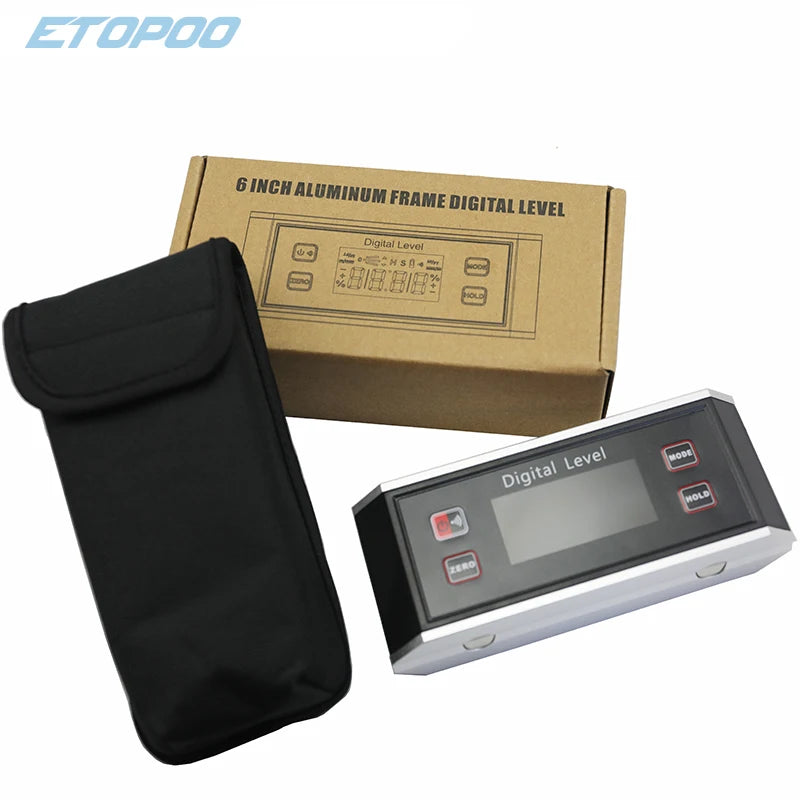 IP65 Digital LCD Protractor Angle Finder Level Inclinometer Magnetic V-Groove 0~360 Degree Inclinometer Level Box with Magnet