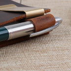 Metal Leather Pen Holder Brass and Stainless Steel Pencil Clip for Genuine Leather Notebook Journal Diary