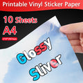 10Sheets Transparent Printable Vinyl Sticker Paper A4 Waterproof Self-Adhesive Copy Paper to DIY Stickers For All Inkjet Printer