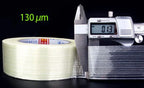 25m/50m Strong Glass Fiber Tape Transparent Striped Single Side No Trace Adhesive Tape Industrial Strapping Packaging Fixed Seal