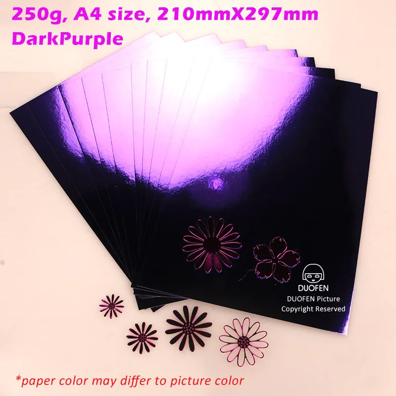 DUOFEN craft paper shining color golden gilded mirror suface A4 250g for DIY papercraft projects Scrapbook Paper Album